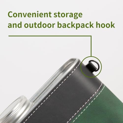 menovelar Coffee Canister with One-Way Valve, 6oz Portable Camping Coffee Container, Airtight Tinplate Jar with PU Leather Sleeve for Travel Hiking(dark green) - Thumbnail 3
