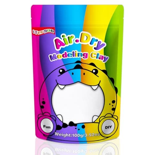 ifergoo White Air Dry Clay, DIY Creative Modeling Clay for Kids, Super Light Magic Foam Clay for Kids Age 3-12, Soft, No-Sticky & Non-Toxic, Molding Clay for School Art & Craft Project(100g/3.5oz) - Image 1