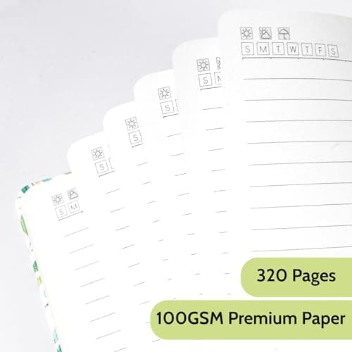 CAGIE Floral Lined Journal for Women – A5 Hardcover Leather Journal Notebook with 320 Pages, 100GSM Paper, College Ruled Notebook, Journaling Notebooks for Writing, Daily Notes - Thumbnail 3