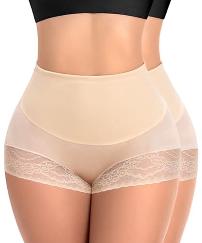 Ganado Tummy Control Shapewear for Women High Waisted Shaping Underwear Seamless Stomach Body Shaper Girdle Panties (#5 Beige+beige(Mid Waisted), XX-Large) - Image 1