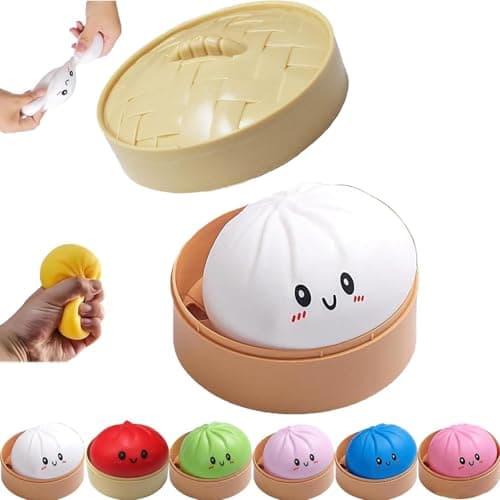 Mystery Dumpling Squishy, 4 Inch Jumbo Dumpling Stress Ball, Squishy Bun, Anxiety Relief Fidget, Soft Squeeze Decompression Dough for Adults Classroom Prizes & Party Favors