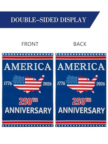 250 Anniversary USA Flag Garden Flags for Outside Double-Sided Patriotic Banner 12x18 Inch Yard Decor, Flag Only - Thumbnail 2