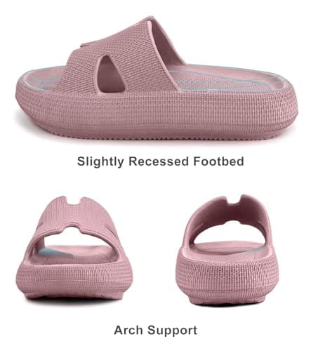 Haifago Cloud Pillow Sandals for Women Comfort Recovery Slides with Memory Foam, House Shower Slippers for Womens, Lightweight Thick Sole Indoor and Outdoor - Thumbnail 3