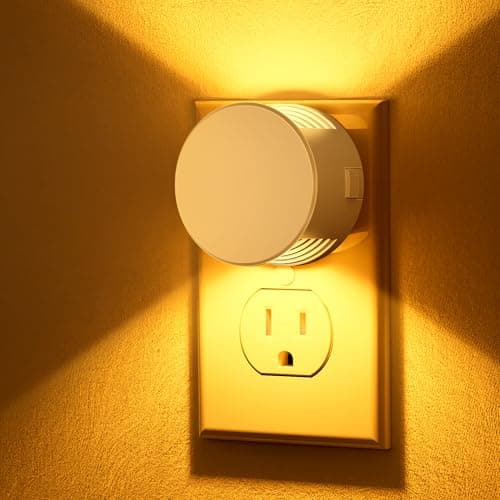 Briignite Night Light [2 Pack], Night Lights Plug Into Wall, 3 Adjustable Brightness Levels, Dusk to Dawn Sensor, Soft Amber Glow, Ideal Night Light for Kids, Bedroom, Bathroom, Hallway, Nursery - Image 1
