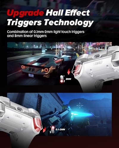 BEITONG KP20 Wireless Controller for PC, Switch/Switch 2, Android, TV, Steam Deck, TMR Joysticks & Hall Triggers, Bluetooth & 2.4g Gamepad with 1000Hz Polling Rate and Mechanical Buttons - Thumbnail 3