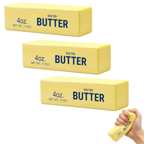 Slow Rising Butter Squishy, Butter Stick Cute Squeeze Stress Balls, Soft Foam Stick Stress Reliever for Adults (Butter Stick, 3pcs) - Image 1