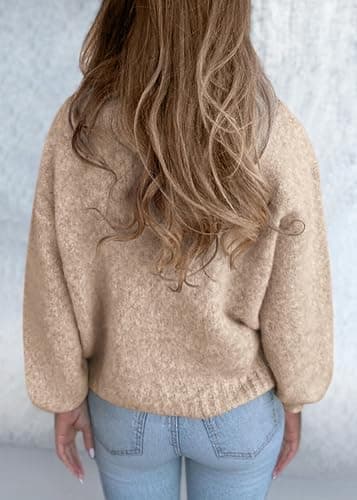 KIRUNDO Sweaters for Women Fall 2026 Oversized V Neck Cozy Cute Casual Long Sleeve Knit Pullover Trendy Winter Clothing(Caramel, X-Large) - Thumbnail 2