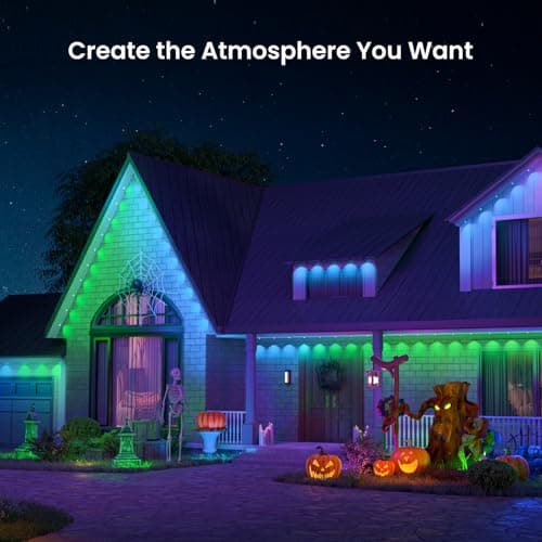 YEELIGHT Permanent Outdoor Lights, 100FT RGB LED String Lights with 16 Million Colors and Music Sync, Outside Lights for House with App Control, Waterproof Outside Eaves Lighting Decor for Parties - Thumbnail 2