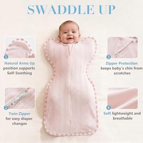 AMAWMW Baby Swaddle Sleep Sacks 0-6 Months, Transitional Swaddles Bag, Self-Soothing Swaddles for Newborns, Nursery Swaddling Blankets, Newborn Essentials - Thumbnail 4