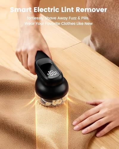 JFNRR Rechargeable Fabric Shaver, Lint Remover with 3D Floating Blades & Powerful Motor, Portable Sweater Shaver with Digital Display, 3 Speeds Electric Lint Shaver for Clothes, Sweaters, Furniture - Thumbnail 3
