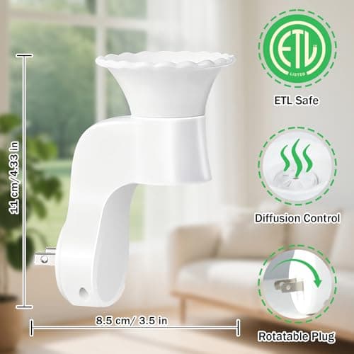Wall Fragrance Plug – WallFlower Plug in, Essential Oil Diffuser Plug, ETL Certified, Compatible with Bath and Body Works WallFlower Refills, Plug in Diffuser for Home, Office, 4 PCS (Plug Only) - Thumbnail 2