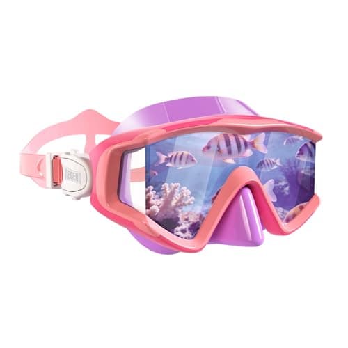 Aegend Snorkeling Diving Mask for Adult Youth Kids - Snorkel Gear 180° Panoramic View Leakproof Comfort, Perfect for Snorkeling, Freediving & Swimming (Pink Purple & Powdered-Plated, Youth) - Image 1