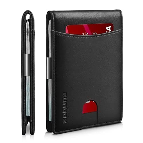 RUNBOX Slim Money Clip Wallets for Men and Teen Boys RFID Blocking 11 Card Holder Minimalist Small Leather Bifold Novelty Men's Wallet Front Pocket Gift Box - Image 1