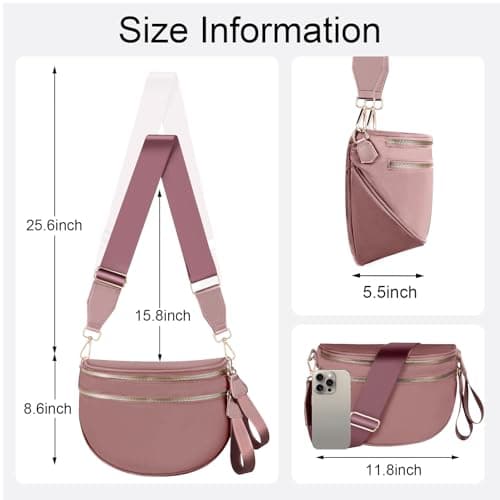 X-KIDS Checkered Crossbody Bag Bum Bags for Women Large Nylon Checkered Purse Fanny Packs Sling Bag, Bonus with a Extra Strap - Thumbnail 6
