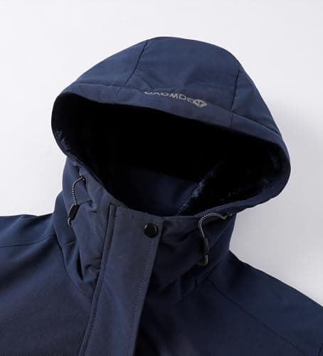 BOWOXO Women's Waterproof Ski Jacket - Insulated Winter Snow Coat to Stay Protected & Warm on the Slopes(Navy,L) - Thumbnail 5