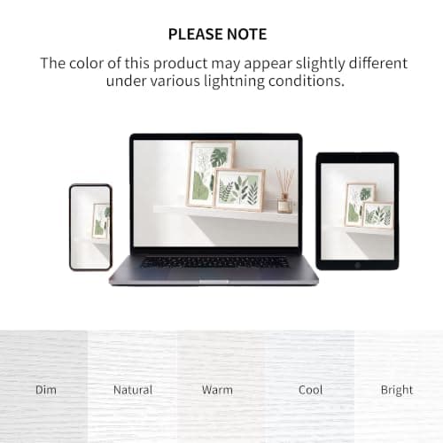 Modcraft White Floating Shelves with Lip 16 Inch, Wall Mounted Picture Ledge, Small Wood Wall Shelf for Bathroom Bedroom Living Room, Display Shelf for Photos Frames Collectibles Set of 2 - Thumbnail 5