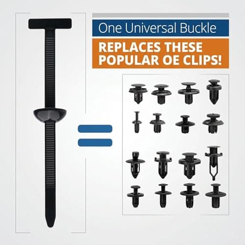 Nylon Universal Cable Tie Buckle, Multi-Functional Black Zip Ties with Pin & Button, 100 PCS Snap-Fit Nylon Fastening Clip for Car Repairs,Home,Garden,Workshop - Thumbnail 2