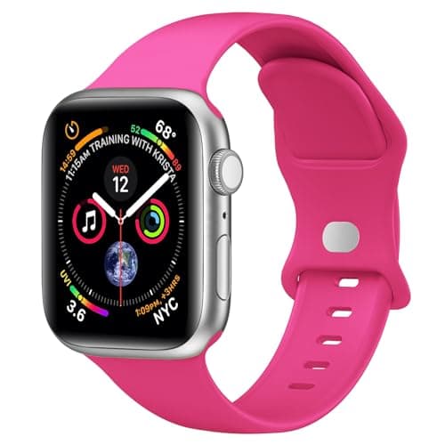 Sport Band Compatible with Apple Watch Bands 40mm 38mm 41mm 42mm 44mm 45mm 49mm for Women Men,Soft Silicone Waterproof Replacement Strap for Apple Watch Series 11 10 9 8 7 6 5 4 Ultra 3 2 1 SE - Image 1