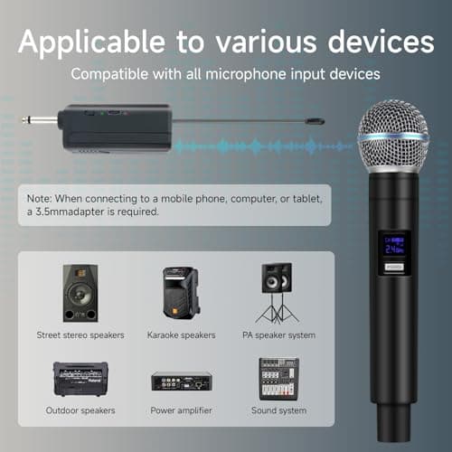Loewieta Professional Wireless Microphone for Podcast, Karaoke & Singing – 2.4GHz Portable Dynamic Mic with 150ft Range, 8H Battery,Micrófono Inalámbrico for Streaming & Live Performance - Thumbnail 6