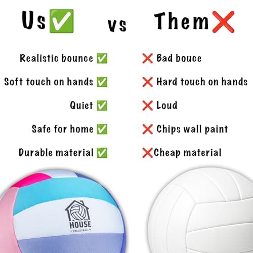 In The House Soft Indoor Volleyball for Girls (Ages 3+) – Realistic Feel and Bounce Home Training Ball for Indoor Play - Bring VBall Practice Home - Great Gift for any Volleyball Player - Thumbnail 5