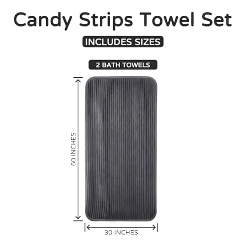 ZatreckI Extra Large Bath Towels (60"x30"),Oversized Bath Towels for Adults Luxury Bath Towels Super Soft Highly Absorbent Microfibers Quick Dry Bath Sheets Large for Bathroom (Charcoal Gray, 2Piece) - Thumbnail 3