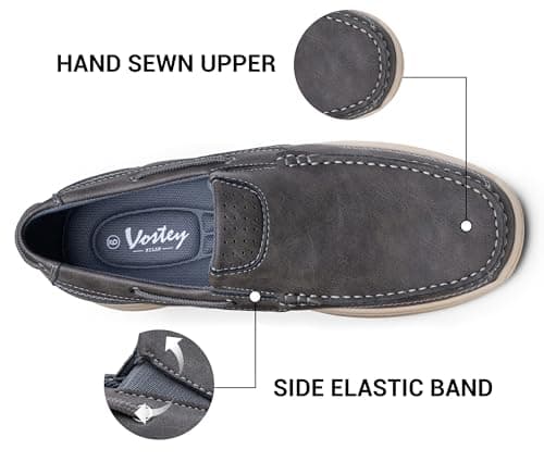Vostey Men's Loafers & Slip-ons Casual Lightweight Boat Shoes Men(BMY3036A Grey 08) - Thumbnail 6