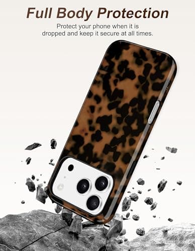 Aitipy Compatible with MagSafe Tortoise Shell Phone Case for iPhone 14 Plus, Cute Magnetic Dot Aesthetic Leopard Print Soft TPU Hard PC Shockproof Protective Phone Cover for Women Girls - Thumbnail 4