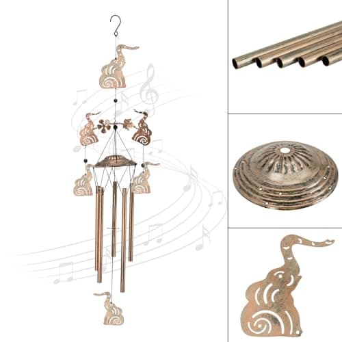 Wind Chimes for Outside Garden Decor - Elephant Decorations Wind Chimes, Birthday Gfits for Women, Mom, Grandma, Memorial Gifts, Housewarming Gifts, Yard or Patio Deals - Thumbnail 2