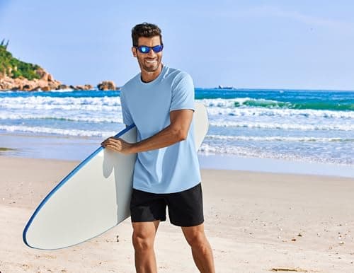 PINSPARK 5 Pack Gym Workout Shirts Men Moisture Wicking T Shirts for Man Plain Summer Mesh T-Shirt Crew Neck Tees Shirt - Thumbnail 3