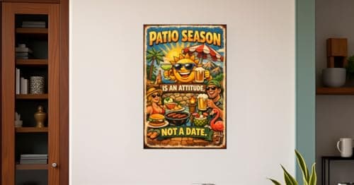 Patio Season Is An Attitude Not A Date Vintage Metal Tin Sign Outdoor Barbecue Wall Decor Summer Party Humor Art Plaque For Patio Bar Backyard Grill Pool Area Man Cave Gift 8x12 Inch - Thumbnail 3