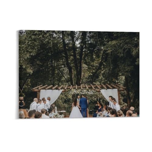 Sunook Custom Canvas Prints Personalized Photo Wall Art Decor, 12-Color HD 300 DPI Printing, Solid Pine Wood Frame, Waterproof Canvas, Ready to Hang Gift for Wedding Family Pet Memorial 12 * 16inch - Image 1