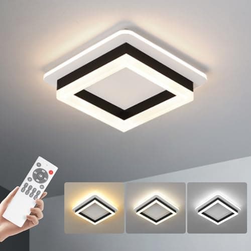 Vloitgol LED Ceiling Light Fixture, 25W Modern Flush Mount Square LED Light with Remote for Hallway, Bathroom, Kitchen, Bedroom, Living Room - Image 1