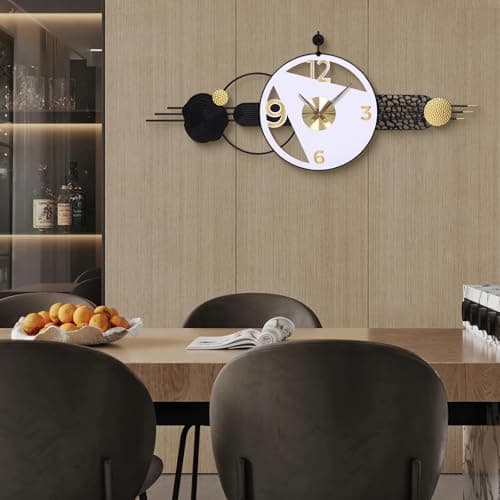 AXAORIRA 51x21 Inch Large Modern Wall Clocks for Living Room Decor, Silent Non-Ticking Battery Operated Quartz Analog Clock for Bedroom, Hallway, Home Office & Entryway, Decorative Housewarming Gift - Thumbnail 6