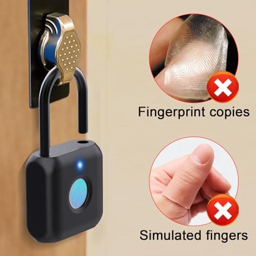Fingerprint Padlock Phone Watch App Gym Locker Lock: Keyless Padlock eLinkSmart Combination Lock - Black Metal Bluetooth Remote for Locker Backpack Suitcase Luggage - Thumbnail 6
