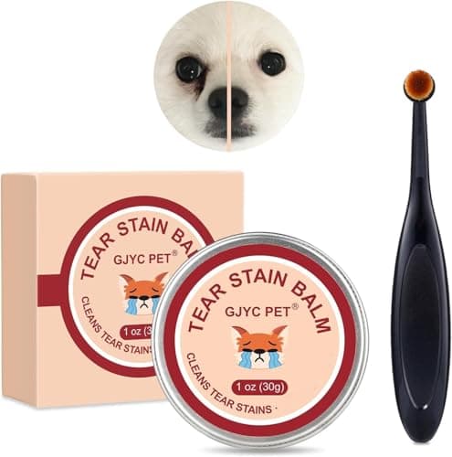 GJYC PET Natural Tear Stain Remover Balm for Dogs & Cats – Gentle & Effective Eye Care, Prevents Tear Stains & Reduces Redness, Safe & Non-Irritating Formula with Professional Brush, 1 oz - Image 1