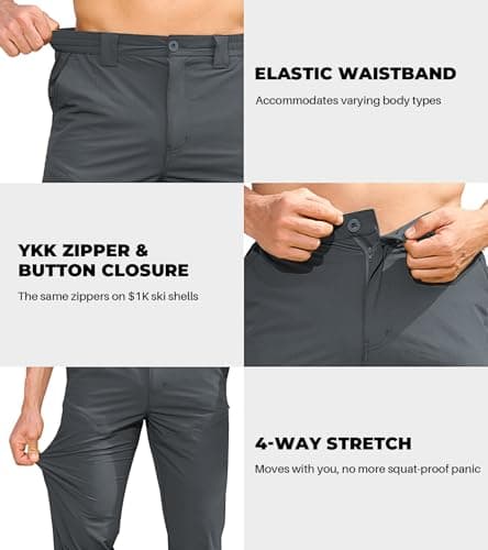MOURCE Men's Hiking Pants Lightweight - 32 Inseam Cargo Pants for Men with Pockets, Grey 32L - Thumbnail 5