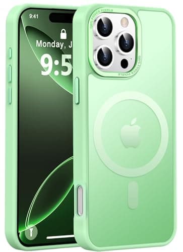 Newfuture for iPhone 16 Pro Case with Magnetic [13 FT Military Drop Protection] [Compatible with Magsafe] Matte Shockproof with Anti-Fingerprint Phone Case for Cell Phone Screens,Matcha Green