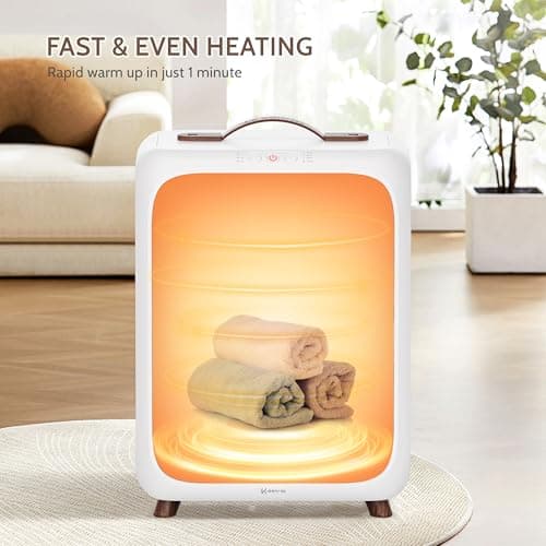 Keenray Towel Warmer Bucket, Luxury Rectangle Towel Warmer for Bathroom with Timer & Delay, Customized Fragrance, Child Lock, Fits 2 Large Towels, Blankets, Bathrobes, Ideal Gift for Him & Her(Brown) - Thumbnail 5