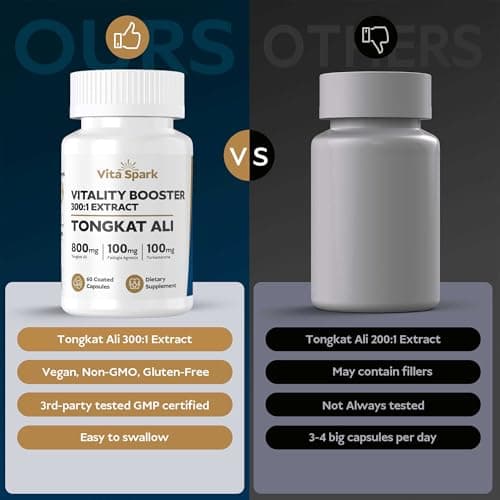 Tongkat Ali For Men 300:1 Extract 240,000mg Longjack With Fadogia Agrestis & Turkesterone, Third-party Certified Supplement For Workout Performance Strength Vitality Energy Hormone Balance | 60 Caps - Thumbnail 5