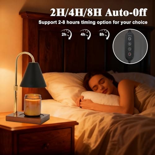 Candle Warmer Lamp Timer - Gifts for Mom, Birthday Gifts for Women, House Warming Gifts New Home Decor, Dimmable Wax Melt Warmer for Jar Candles with 2 Bulbs - Thumbnail 5