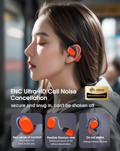schainyan AI Translator Earbuds Real Time - 164 Languages Translation Headphones, Audio and Video Calls Wireless Bluetooth Interpreter Device for Business, Travel, Learning - Orange - Thumbnail 2