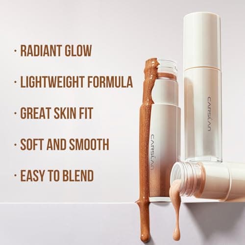 CARSLAN 3D Liquid Highlighter Makeup, Shimmer, Glowing Contour Stick, Smooth & Lightweigh Face Illuminator, Moisturizing, Blendable Cream Highlighter Dewy Finish, 03 Bronze Cold - Thumbnail 3
