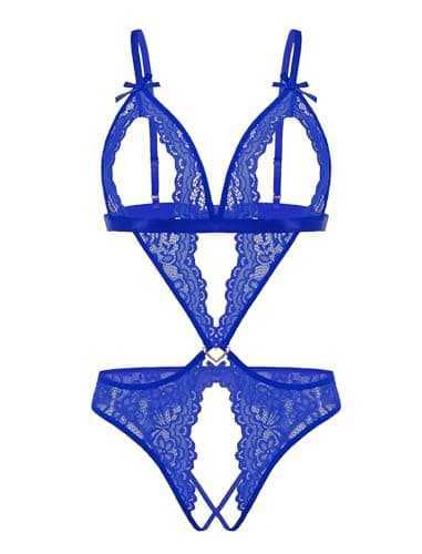 Avidlove Women Lingerie Lace Bodysuit Royal Blue - Image 1