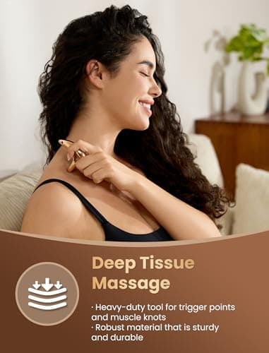 lifechill Trigger Point Massage Tool for Gua Sha, Lymphatic Drainage Massager, Deep Tissue Thumb Saver Acupressure Tool for Full Body Pain Relief, Gold - Thumbnail 3