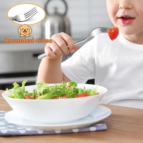 LIANYU 24-Piece Toddler Utensils Forks, Kids Silverware Forks for 2-10 Year Old, Children Cutlery Flatware Set, Kids Child Utensils for Home Preschools, Dishwasher Safe - Thumbnail 3