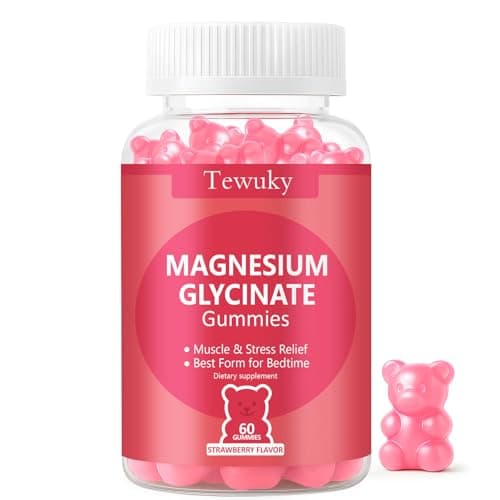 Magnesium Glycinate Gummies 500mg, Sugar-Free for Adults & Kids, Magnesium Gummy for Relaxation, Stress & Muscle Relief, Supports Bone & Nerve Health, Vegan, Pectin-Based, 60 Count, Strawberry Flavor - Image 1