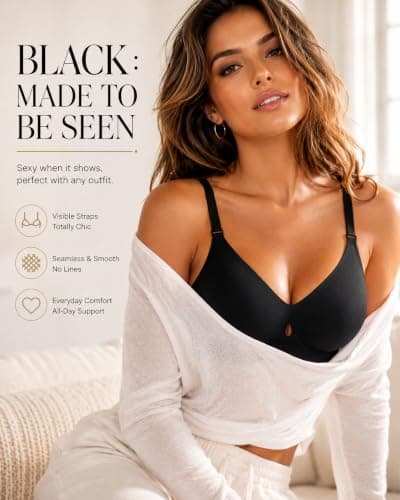 COOL CUTE Jelly Wireless Bras for Women Sexy Comfortable Bra Bralettes V Neck Amazon Gift for Ladies Girl Wife Mom Girlfriend Essential - Thumbnail 3