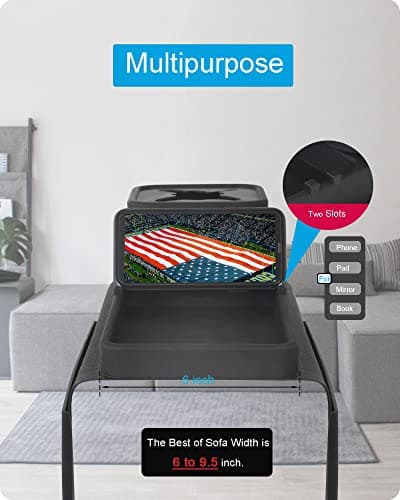 Silicone Couch Cup Holder, VIENFUT Anti-Spill Anti-Slip Sofa Armrest Tray BPA-Free, Dirt-Resistant Silicone Couch Arm Tray for Remote, Snacks, Cellphone and iPad, Gift for Family, Friend (Black) - Thumbnail 4