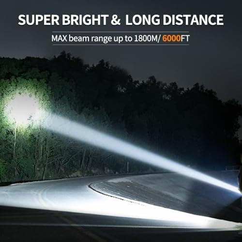 KINQILIN 30600MAh Rechargeable Spotlight 2400LM Flashlight Long Lasting 100H Handheld Spotlight IP67 Waterproof Spot Lights with 6 Modes Twin Side Flood Light for Camping Hunting Emergency - Thumbnail 2