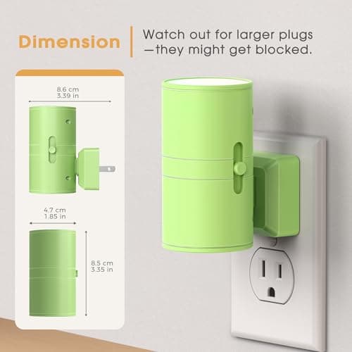 Briignite Night Lights Plug into Wall, Modern LED Night Light Plug in, Dusk to Dawn Sensor, Soft White 3000K, 0-100LM Adjustable Brightness, Dimmable NightLight for Hallway, Bedroom, Stairway, 2 Pack - Thumbnail 4